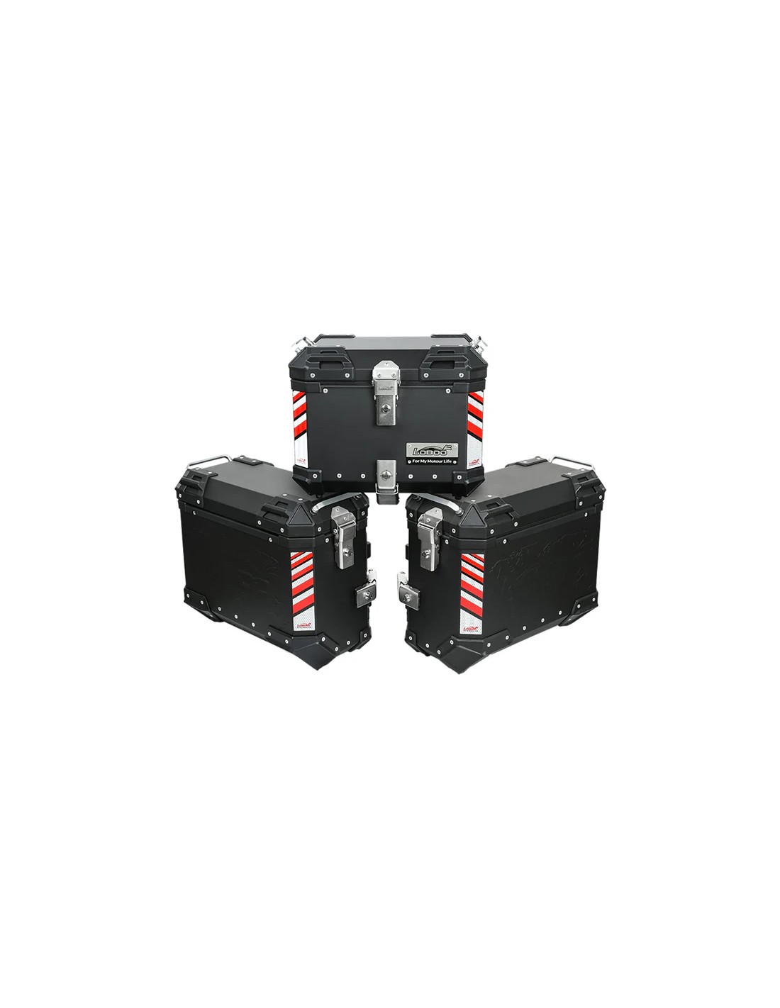 Juego de Tres maletas de moto serie PIKE-TRACKER LOBOO