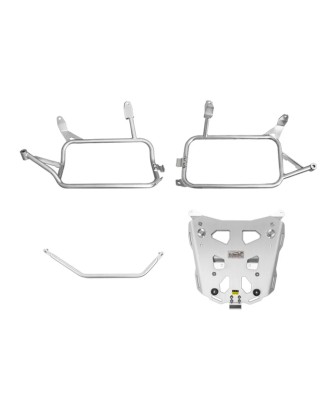Soporte para maletas laterales + Parrilla Top Case PIKE TRACKER para BMW R1200GS /R1250GS