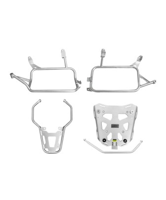 Soporte para maletas laterales + Herraje + Parrilla Top Case (versión mejorada) PIKE TRACKER para BMW R1200GS / R1250GS