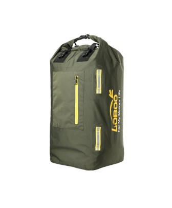 BOLSA IMPERMEABLE PLEGABLE / EXTENSIBLE NEGRO Y VERDE MILITAR  LOBOO
