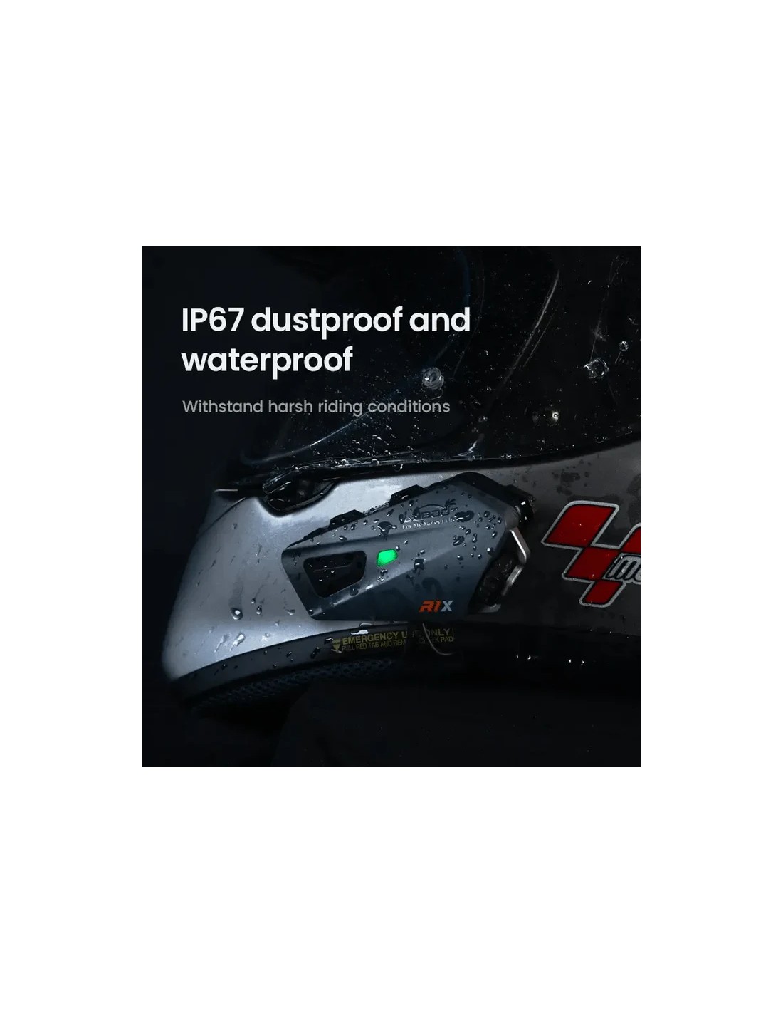 Manos libres para casco de moto LOBOO R1X – Bluetooth 5.3