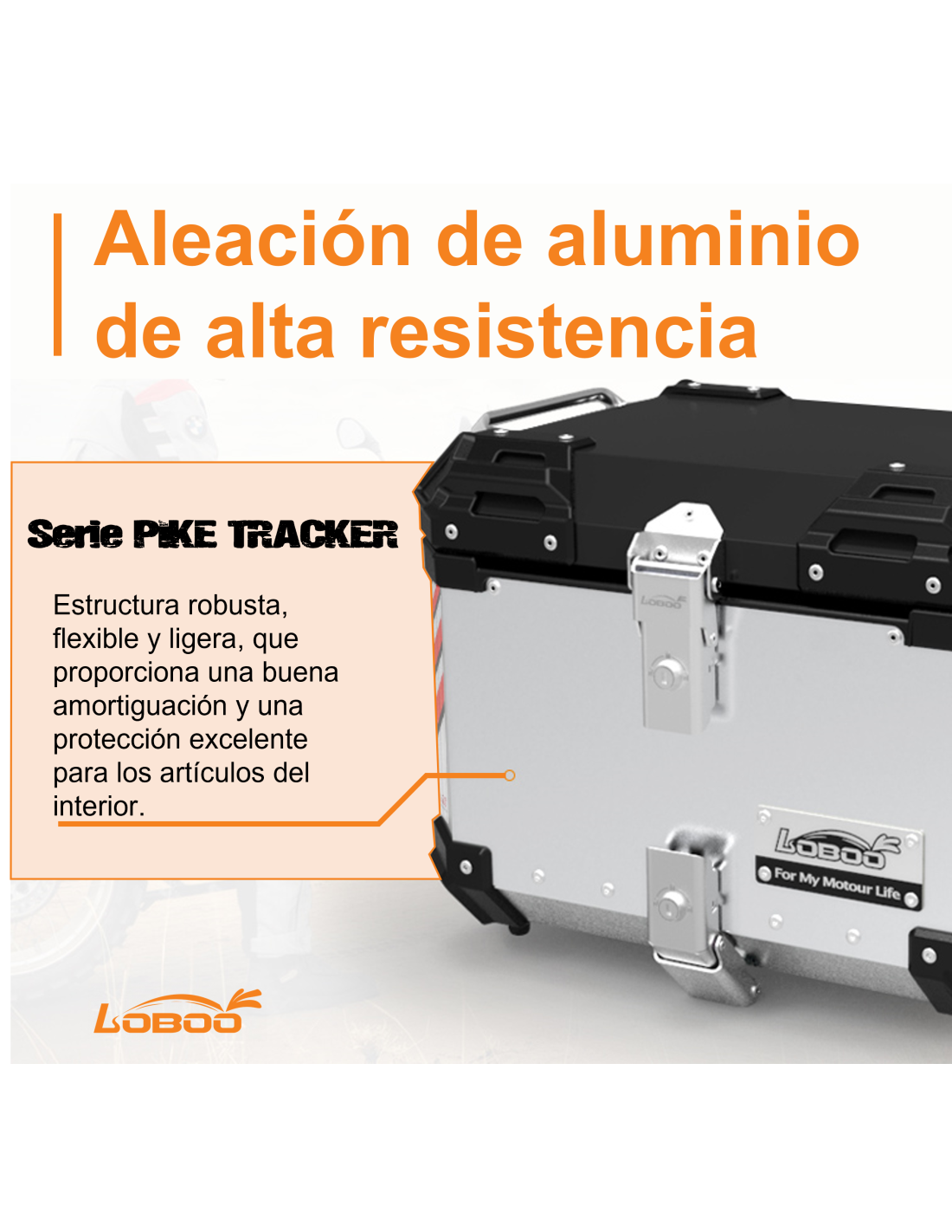 Juego de Dos maletas laterales de moto serie PIKE-TRACKER LOBOO