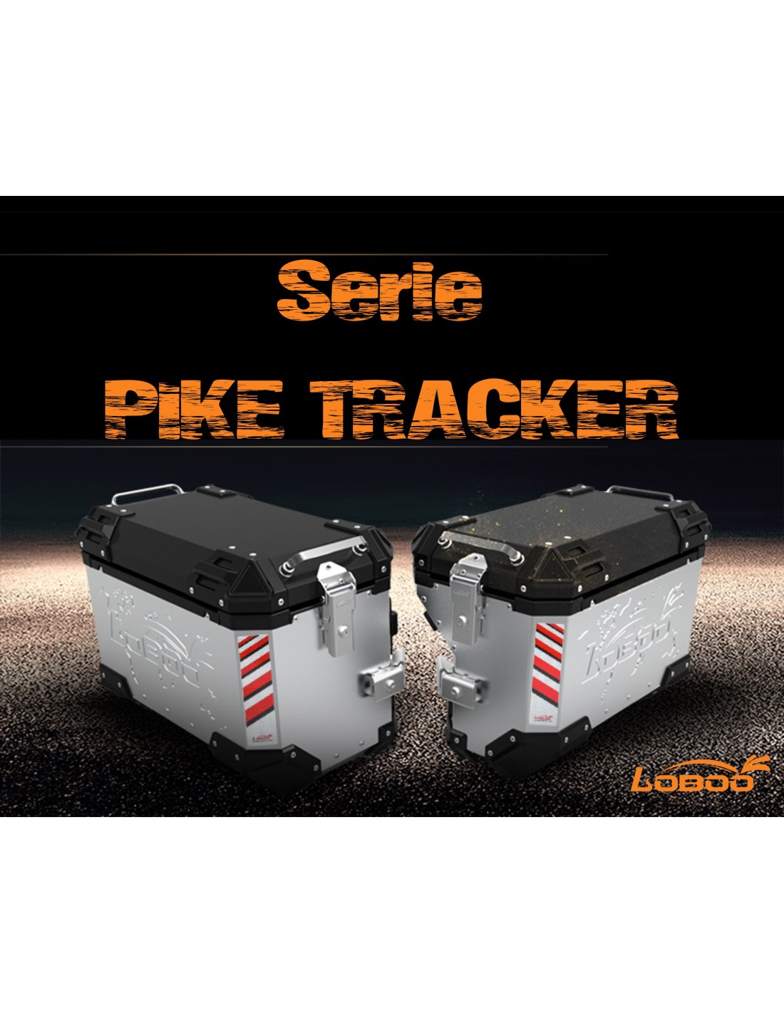 Juego de Dos maletas laterales de moto serie PIKE-TRACKER LOBOO