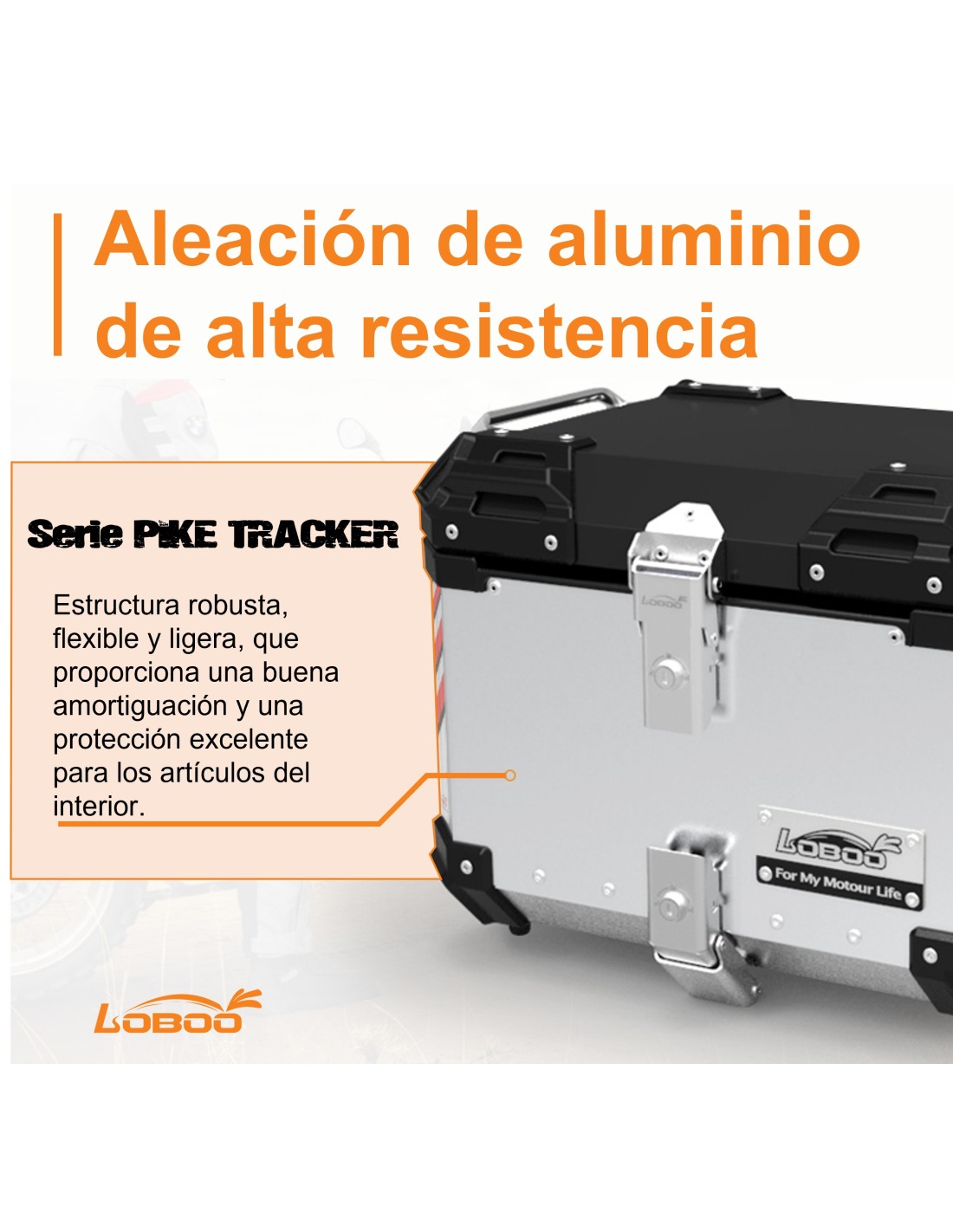 Juego de Dos maletas laterales de moto serie PIKE-TRACKER LOBOO