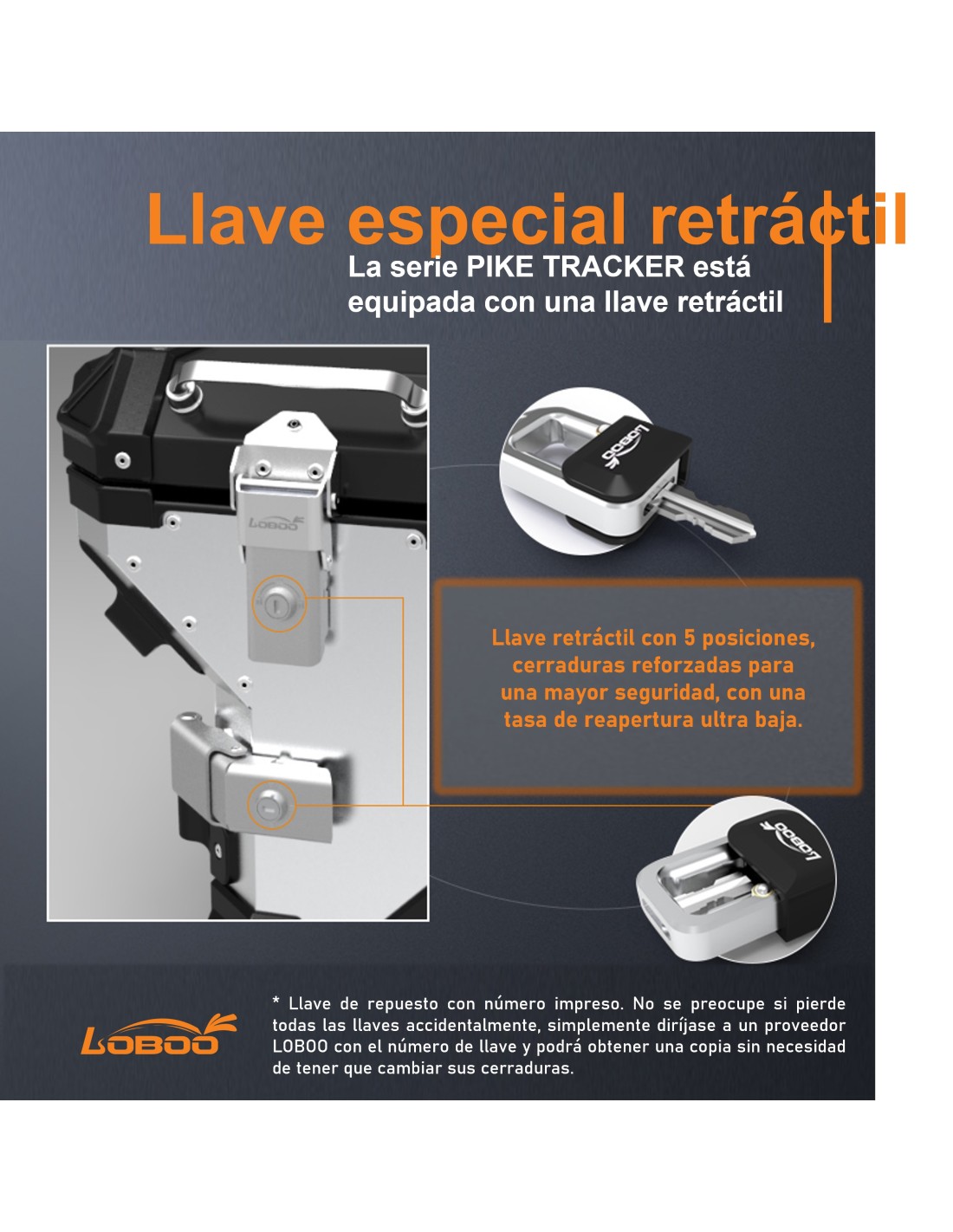 Juego de Dos maletas laterales de moto serie PIKE-TRACKER LOBOO