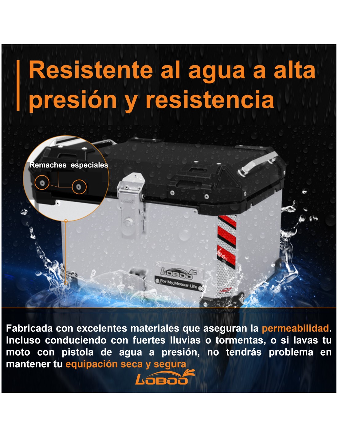 Juego de Dos maletas laterales de moto serie PIKE-TRACKER LOBOO