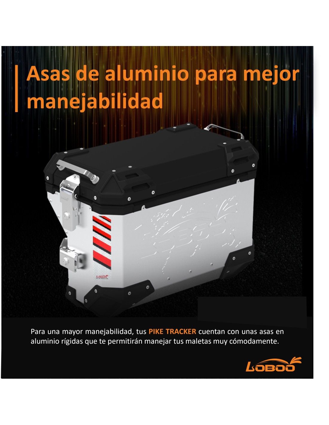 Juego de Dos maletas laterales de moto serie PIKE-TRACKER LOBOO