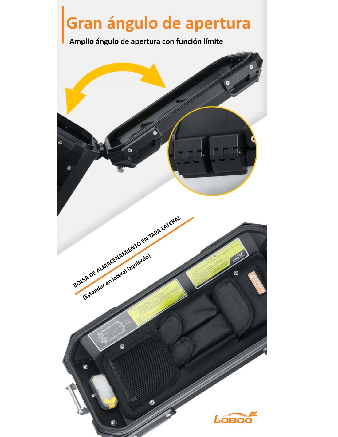 Juego de Dos maletas laterales de moto serie PIKE-TRACKER LOBOO